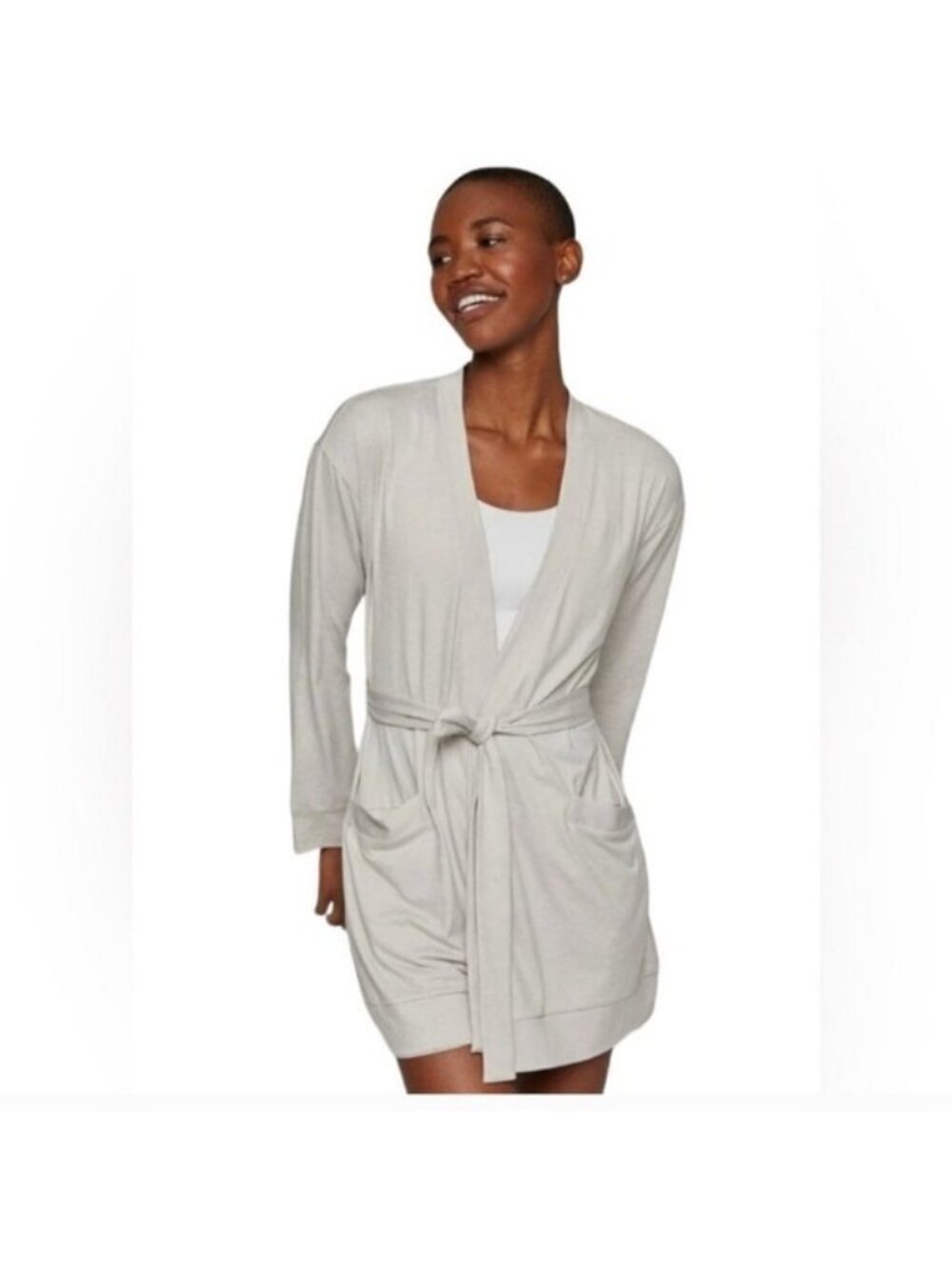 NWT FourLaps Stratus Wrap Belted Cardigan S Oatmeal Heather Robe Oversized